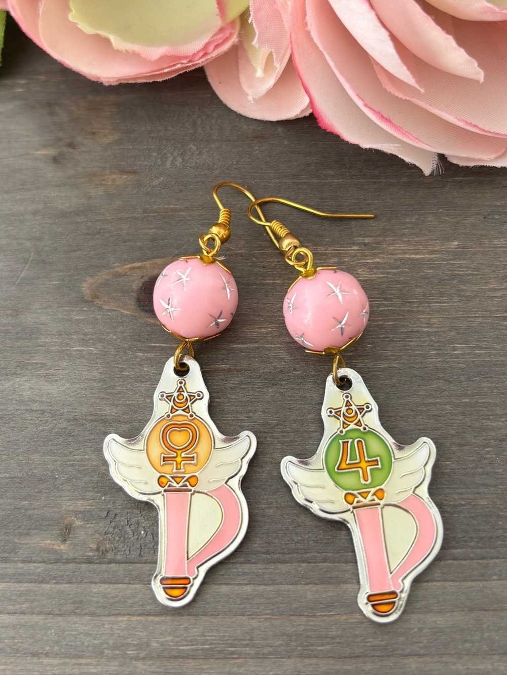 Crystal Change Rod Earrings, Venus and 4